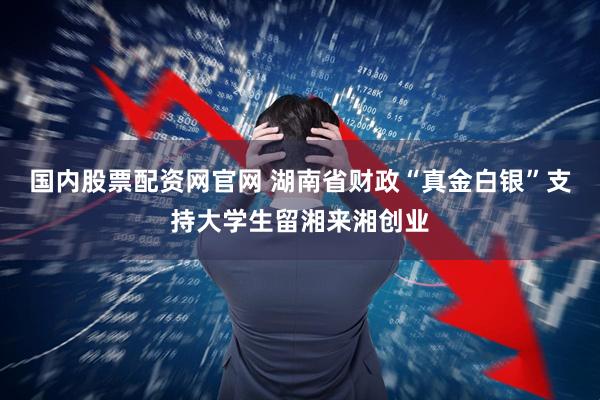 国内股票配资网官网 湖南省财政“真金白银”支持大学生留湘来湘创业