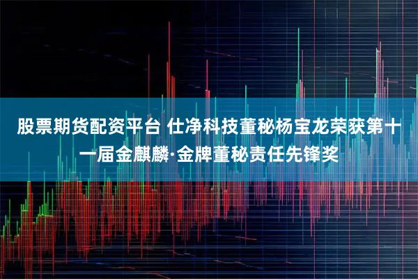 股票期货配资平台 仕净科技董秘杨宝龙荣获第十一届金麒麟·金牌董秘责任先锋奖